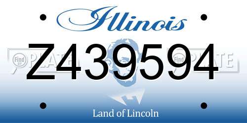 Z439594 Illinois License Plate