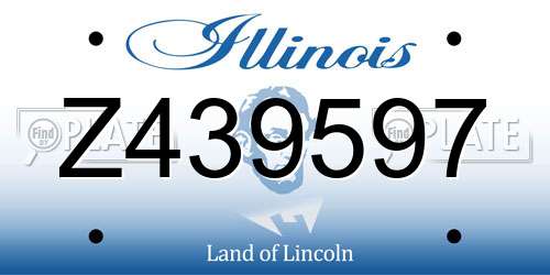Z439597 Illinois License Plate