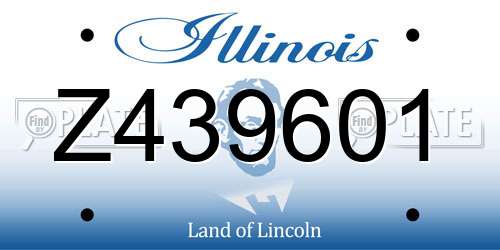 Z439601 Illinois License Plate