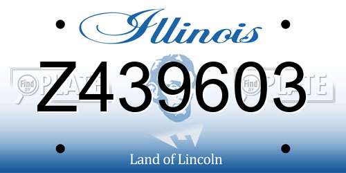 Z439603 Illinois License Plate