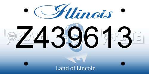 Z439613 Illinois License Plate