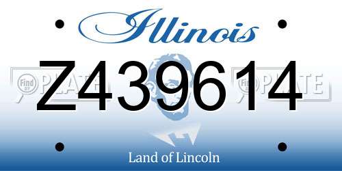 Z439614 Illinois License Plate