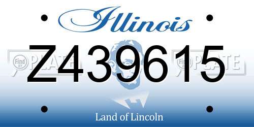 Z439615 Illinois License Plate