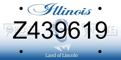 Z439619 Illinois License Plate