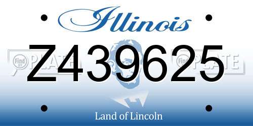 Z439625 Illinois License Plate