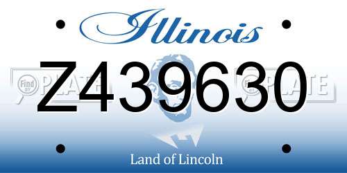 Z439630 Illinois License Plate