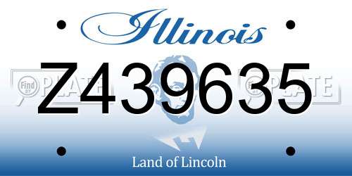 Z439635 Illinois License Plate