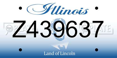 Z439637 Illinois License Plate