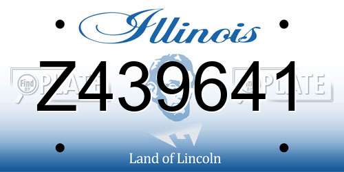 Z439641 Illinois License Plate