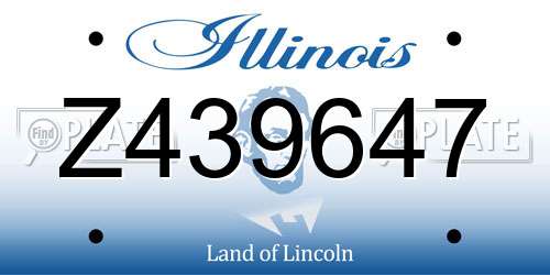 Z439647 Illinois License Plate
