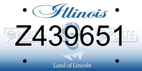 Z439651 Illinois License Plate