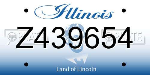 Z439654 Illinois License Plate