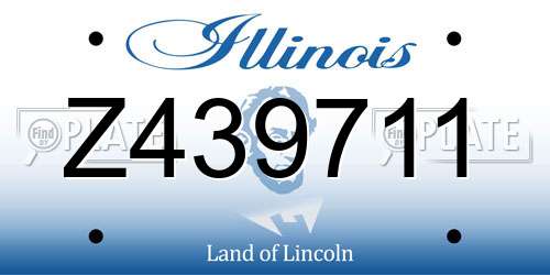 Z439711 Illinois License Plate