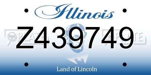 Z439749 Illinois License Plate
