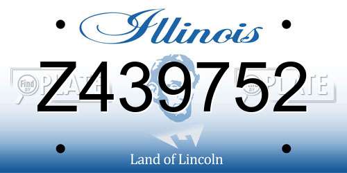 Z439752 Illinois License Plate