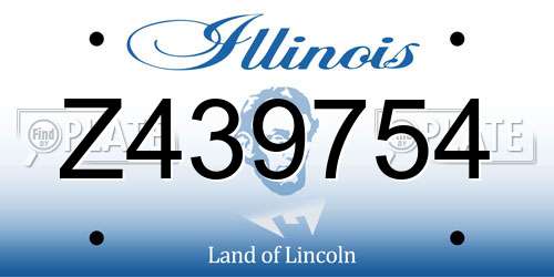 Z439754 Illinois License Plate