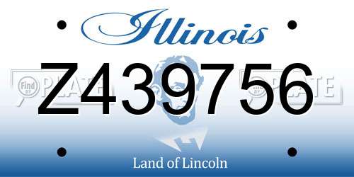 Z439756 Illinois License Plate