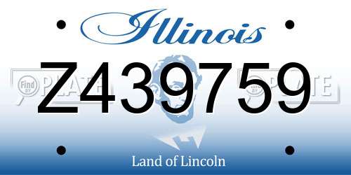 Z439759 Illinois License Plate