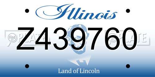 Z439760 Illinois License Plate
