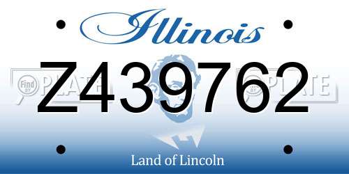 Z439762 Illinois License Plate