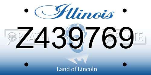 Z439769 Illinois License Plate