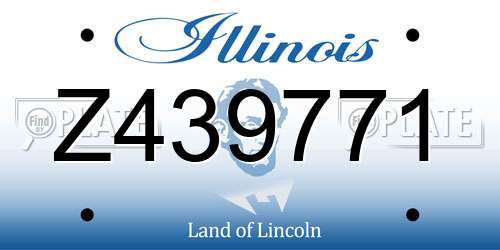 Z439771 Illinois License Plate