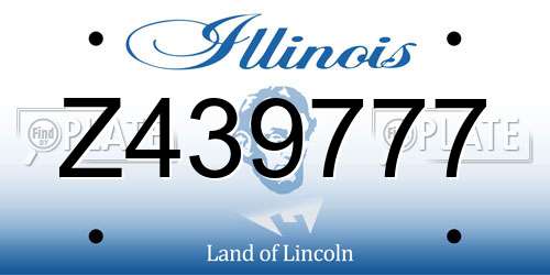 Z439777 Illinois License Plate