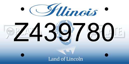 Z439780 Illinois License Plate
