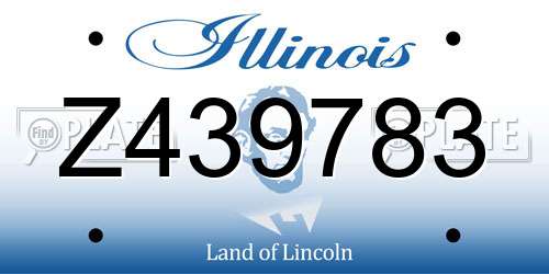 Z439783 Illinois License Plate