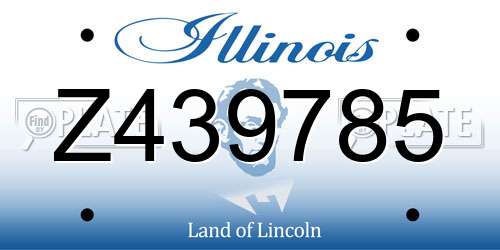 Z439785 Illinois License Plate