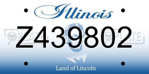 Z439802 Illinois License Plate