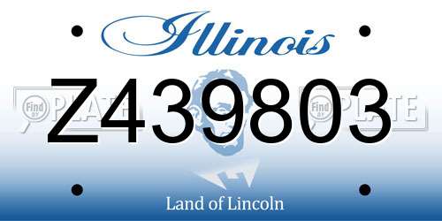 Z439803 Illinois License Plate