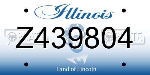 Z439804 Illinois License Plate