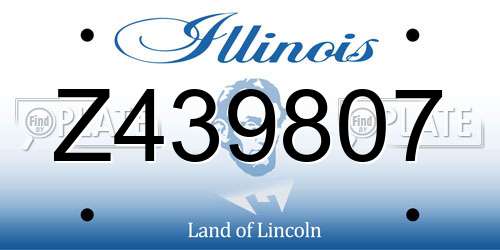 Z439807 Illinois License Plate
