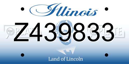 Z439833 Illinois License Plate
