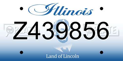 Z439856 Illinois License Plate