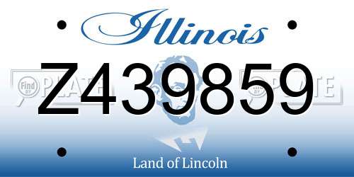 Z439859 Illinois License Plate