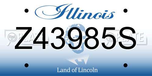 Z43985S Illinois License Plate