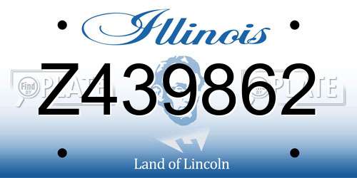 Z439862 Illinois License Plate