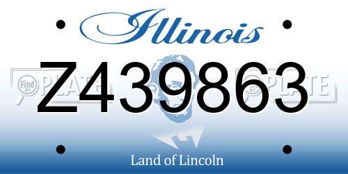 Z439863 Illinois License Plate