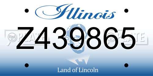 Z439865 Illinois License Plate
