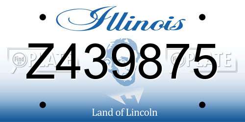 Z439875 Illinois License Plate