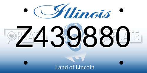 Z439880 Illinois License Plate