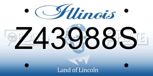 Z43988S Illinois License Plate