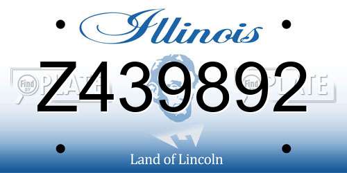 Z439892 Illinois License Plate
