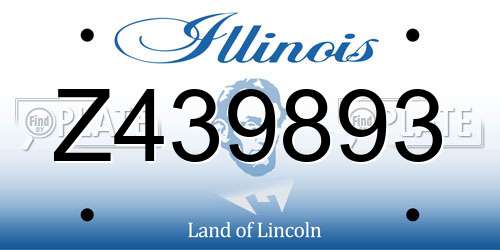 Z439893 Illinois License Plate