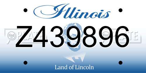 Z439896 Illinois License Plate