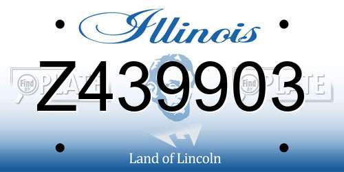 Z439903 Illinois License Plate