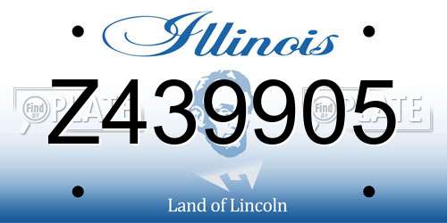 Z439905 Illinois License Plate
