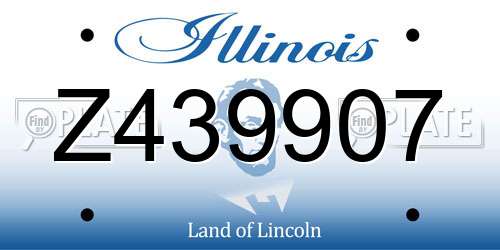 Z439907 Illinois License Plate